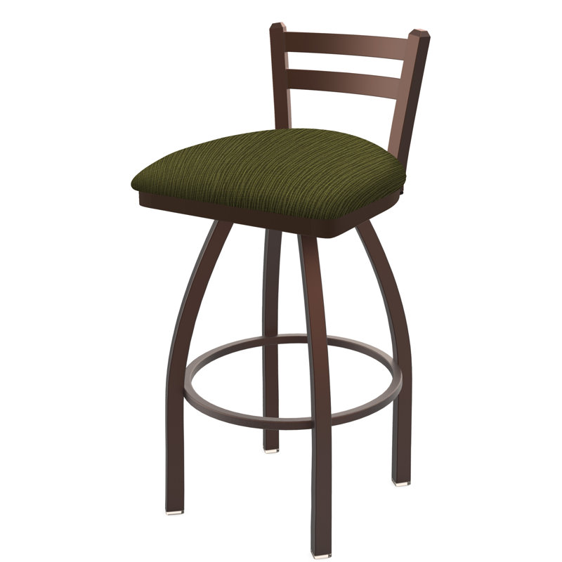 411 Jackie Low Back Swivel Bar & Counter Stool, Anodized Nickel, Counter Stool (25" Seat Height), Fabric-Graph Alpine