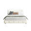Base de lit plateforme en chenille capitonnée de ton blanc pour grand lit conçue pour une utilisation résidentielle quotidienne et un style moderne