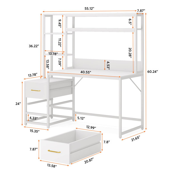 17 Stories 55.11'' Desk & Reviews | Wayfair