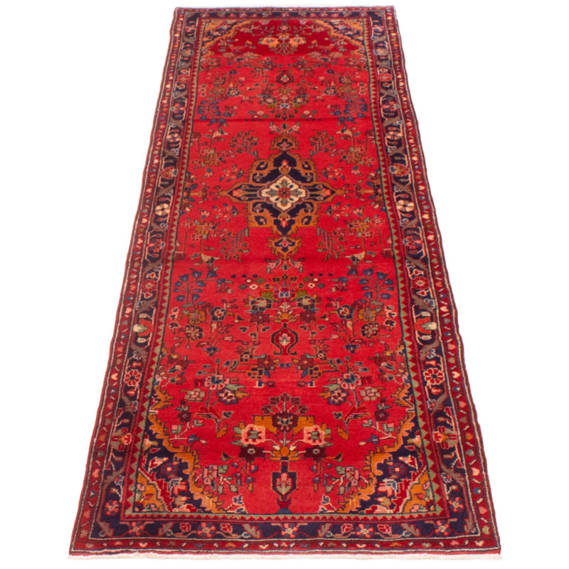 Yanaki One-of-a-Kind 3'2" X 10' 1990s Runner Wool Area Rug Red