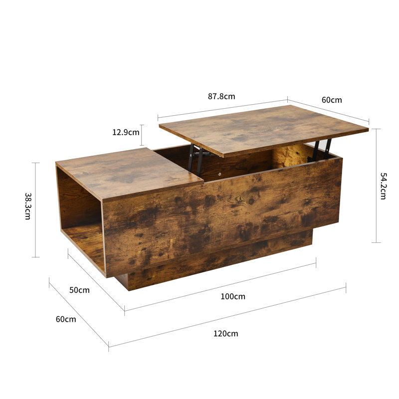 Table basse avec rangement Brynlin, Noyer