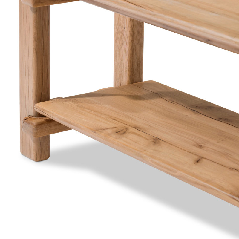 Marcia Console Table by Thomas Bina/Ronald Sasson, 24" H x 86.75" W x 18.75" D, Natural Reclaimed French Oak