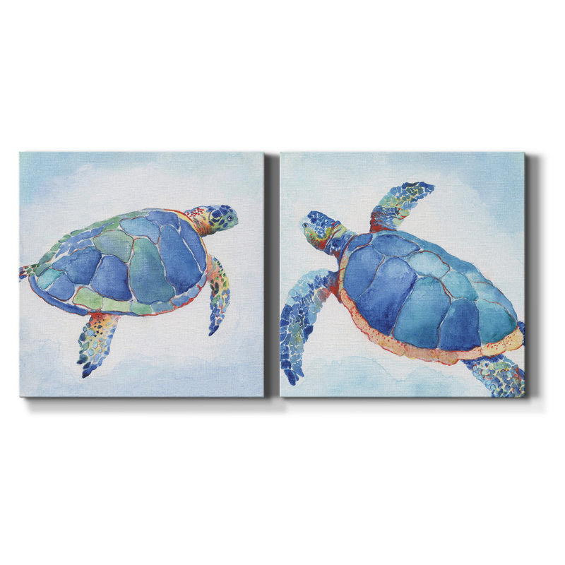 Bay Isle Home™ Galapagos Sea Turtle I - 2 Piece Wrapped Canvas Painting ...