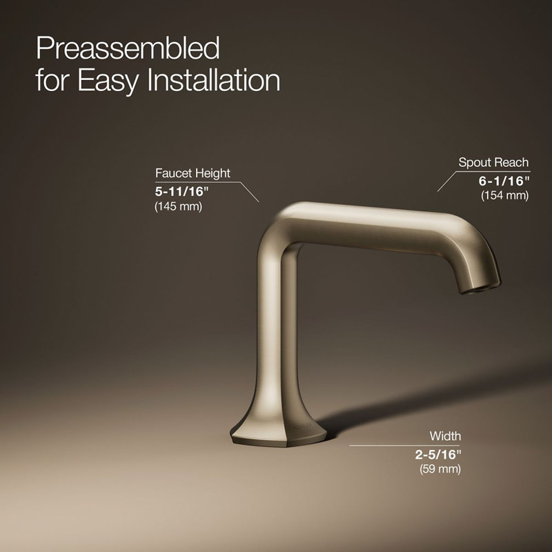 Occasion Sink with Straight Design Single Hole Faucet Bathroom Faucet with Drain Assembly, Vibrant Brushed Bronze