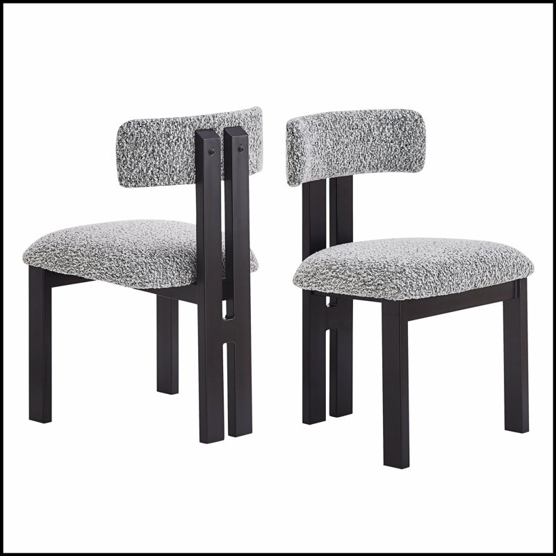 Chaises de salle à manger rembourrées modernes avec accoudoirs en métal, ensemble de deux, idéales pour les espaces de salle à manger contemporains et les rassemblements confortables