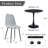 5-Piece Mid-Century Modern Round Dining Set with Pedestal Table and Faux Leather Chairs-806631375