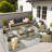 Ensemble de conversation pour 9 personnes avec chaises, ensemble de conversation modulaire en rotin et osier avec coussins, ensemble de conversation pour canapé toutes saisons avec repose-pieds pour jardin-1933826561