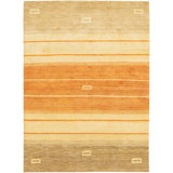 Chelsea Wool Striped Area Rug in Ivory/Orange