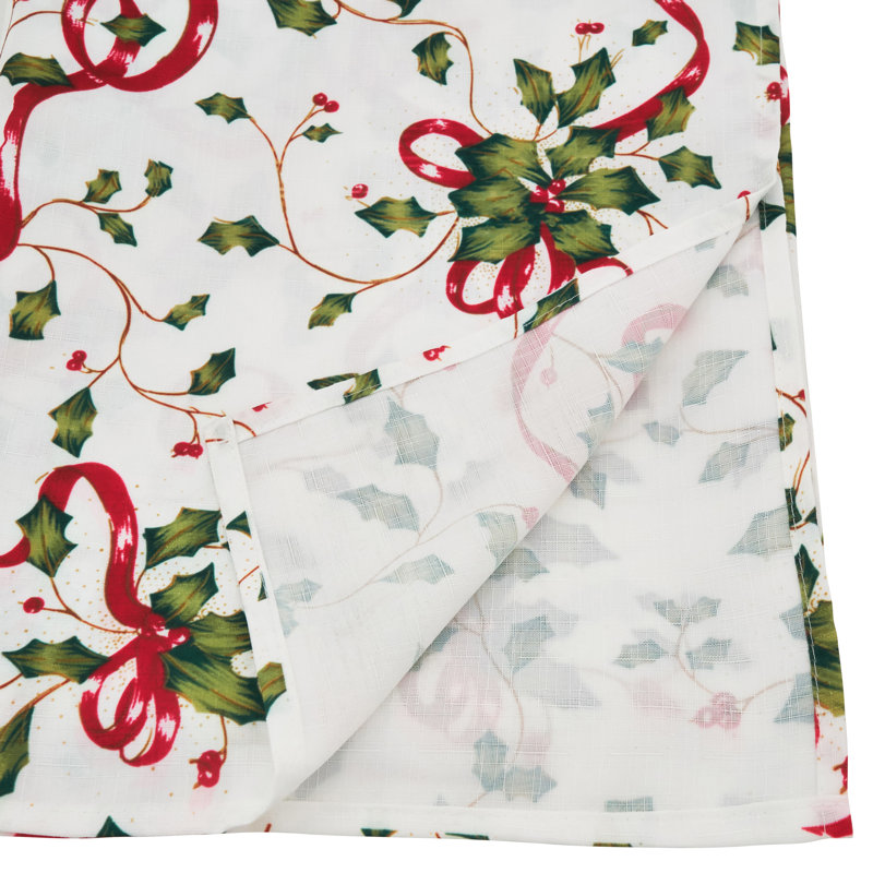 Nappe de noël avec style ruban et holly Kellar, 160 po x 60 po