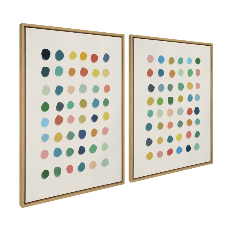 «Meditation 1 and 2» par Kelly Knaga, ensemble d'art mural sur toile encadrée, H 28 po x l 38 po, Naturel