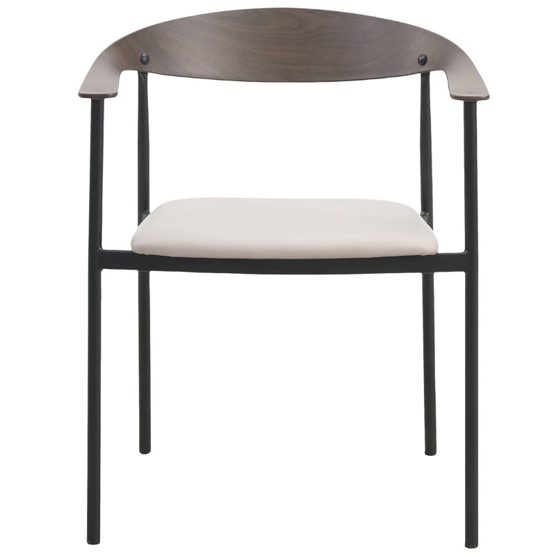 Fauteuil Ickenroth, Siège taupe / cadre noir et brun, Simple