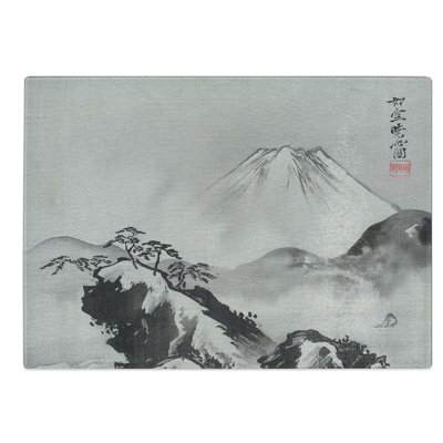 Glass Mount Fuji by Kawanabe Kyosai Chopping Board