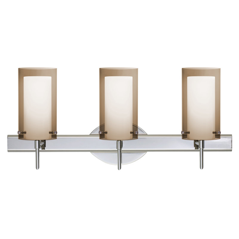 Éclairage pour meuble-lavabo 3 lumières Morena, Fumée, Nickel satiné