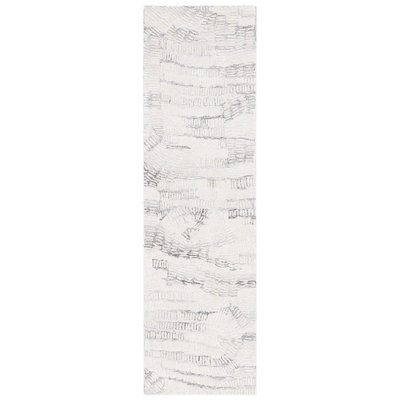 Audrina Abstract Hand Tufted Area Rug in Gray/Ivory