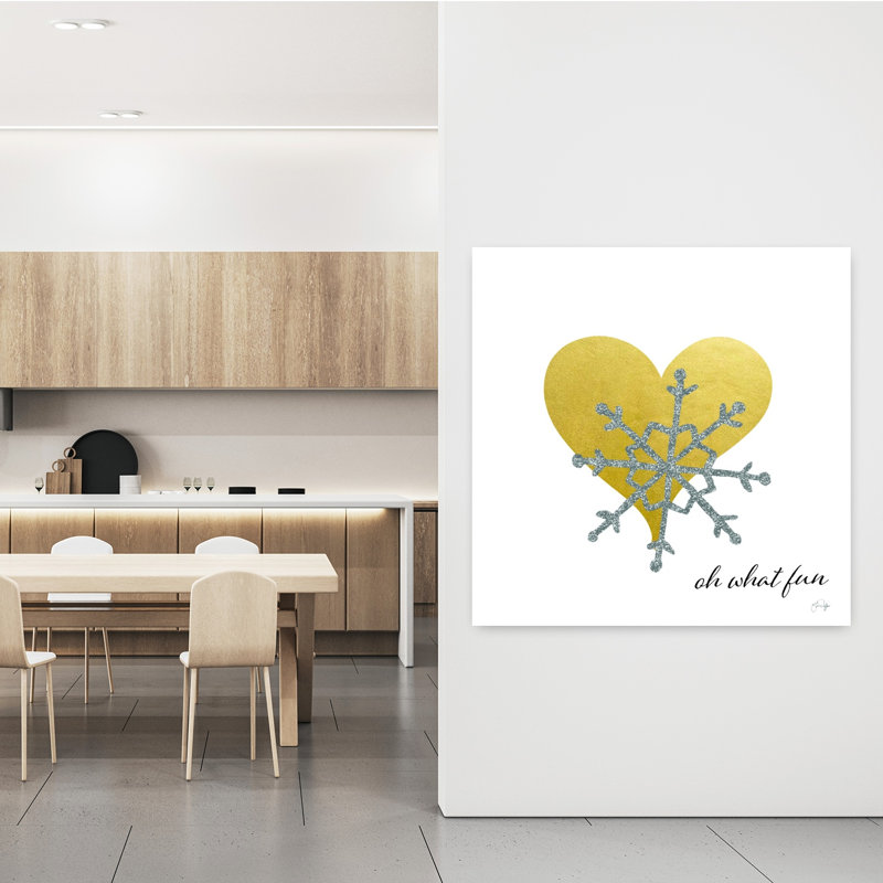 «Oh What Fun», art contemporain abstrait hivernal, H 48 po x l 48 po