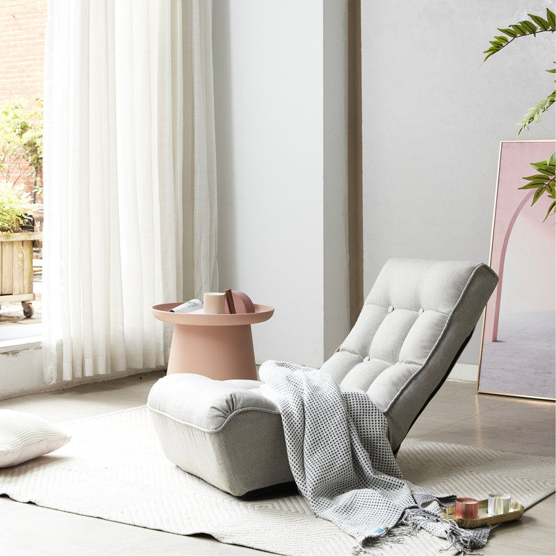 Fauteuil de balcon confortable - inclinable et peu encombrant, le fauteuil inclinable à 4 sections en lin gris rehausse le confort de la chambre à coucher