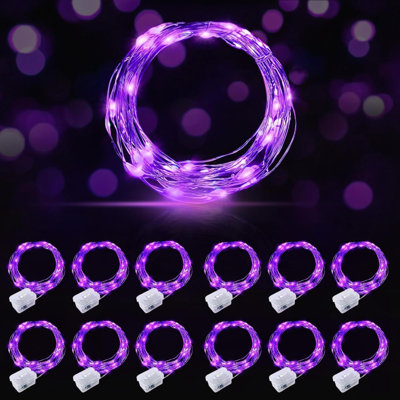 12 Pack LED Fairy Lights Battery Operated, Mini String Lights Waterproof  20 Led Firefly Starry Lights For Wedding Party Bedroom Garden Christmas Decoration