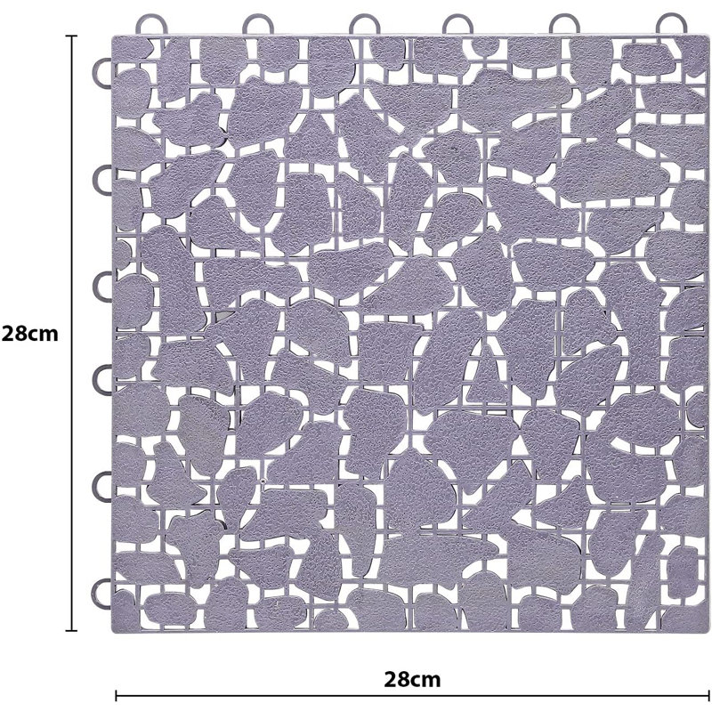 Kelseyville Interlocking 28cm x 28cm Plastic Mosaic Tile in Purple