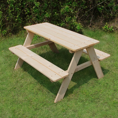 Wooden Picnic Bench Outdoor Patio Dining Table