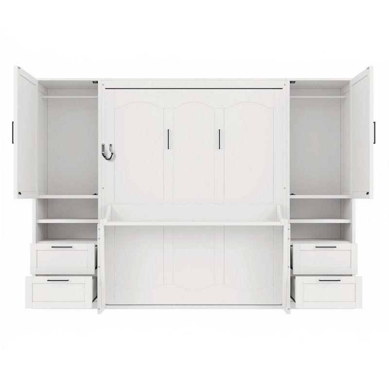 Lit escamotable mural avec placard, tiroirs et tablettes Murphy