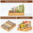 Kitchen Cabinet Organizer For Food Storage Container Lids, With Adjustable Dividers, Bamboo Drawer Caddy, Box For Kitchen Storage And Organization