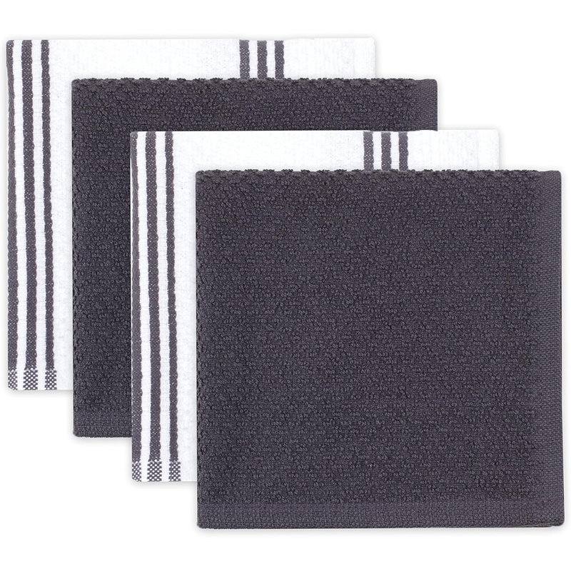 9-piece Grey Cotton Kitchen Towel Set