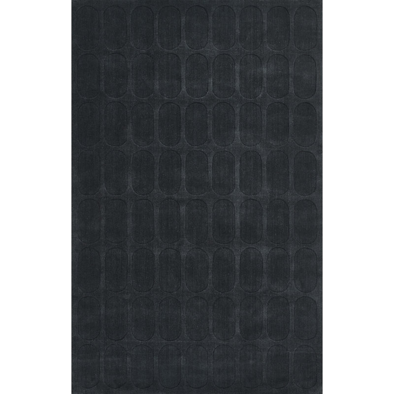  Contour Hand Woven Wool Geometric Navy Area Rug, Rectangle 6' x 9'