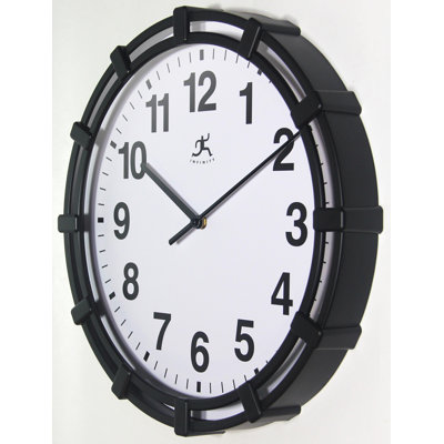 Horloge murale ronde en plastique 16 pouces