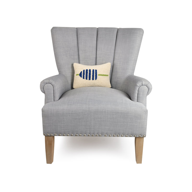 Navy Stripe Buoy Wool Hook Pillow, Buoy