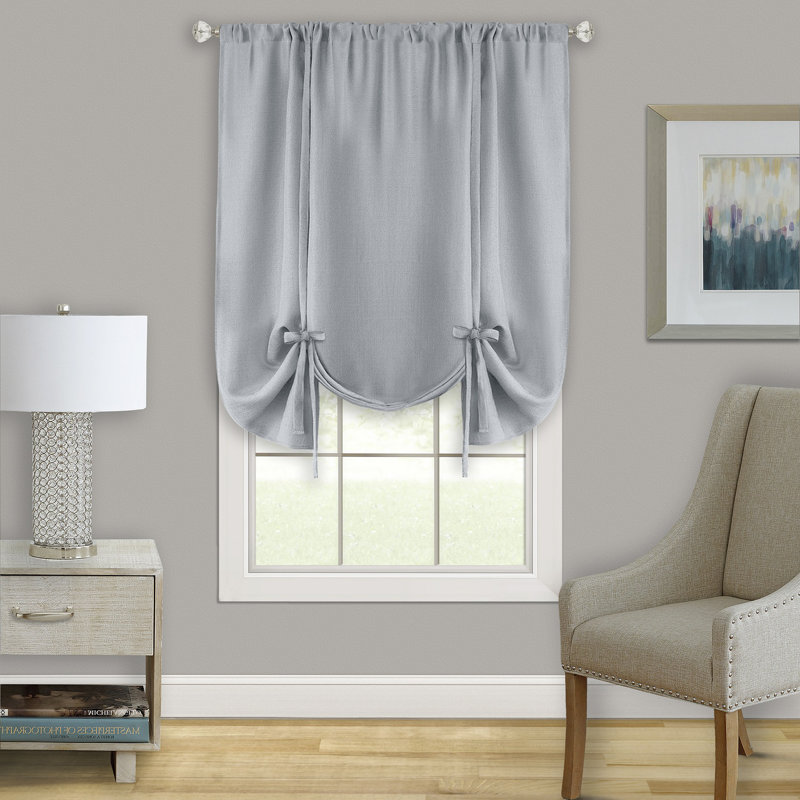 Clarisa Tie-Up Window Valance, Gray