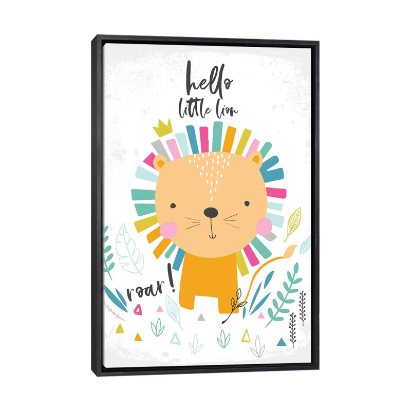 «Wild Adventure I» par Angela Nikeas - impression d'art graphique, Pas de tapis, Toile avec cadre noir patiné
