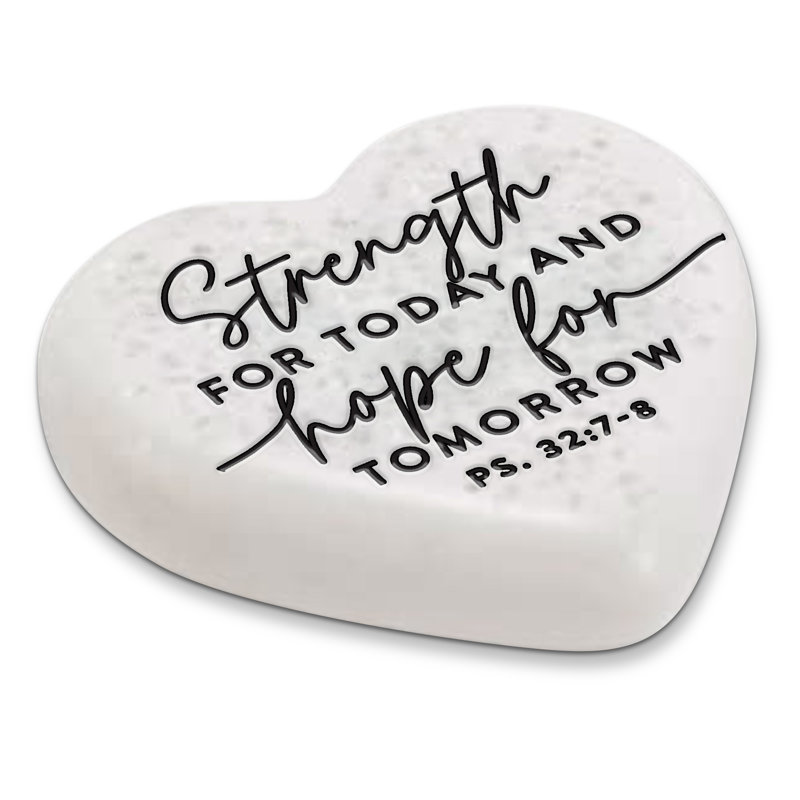 Scripture Stone Hope Heart Strength