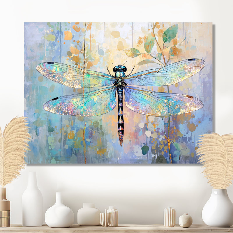 «Iridescent Wings Of A Dragonfly II», décoration murale animaux en métal, H 24 po x l 32 po