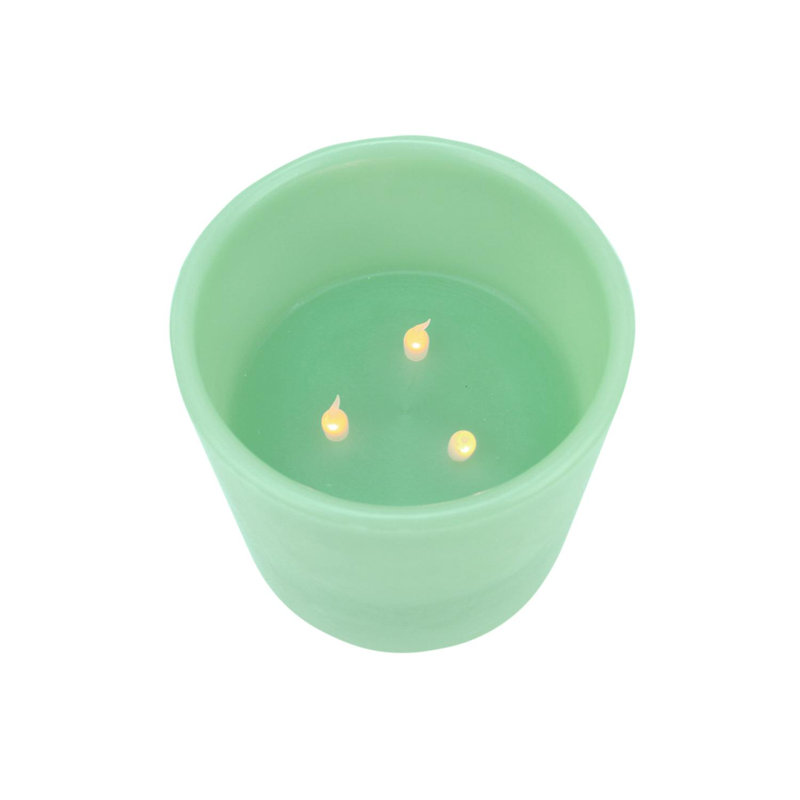 Bougie sans flamme et sans parfum, H 6 po x l 6 po x P 6 po, Sauge vert