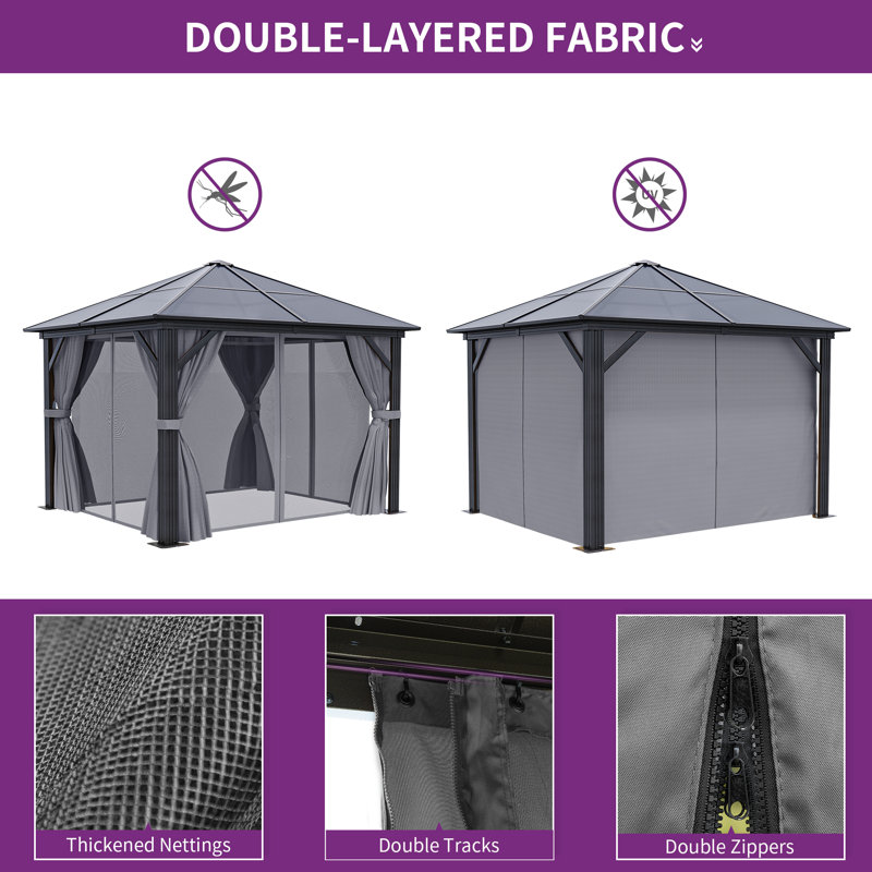 Pavillon de jardin en aluminium l 10 pi x P 10 pi
