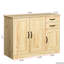 Buffet moderne avec 2 portes, 1 rangement et tiroirs - Buffet d'entrée en chêne de 43,3 pouces pour le rangement