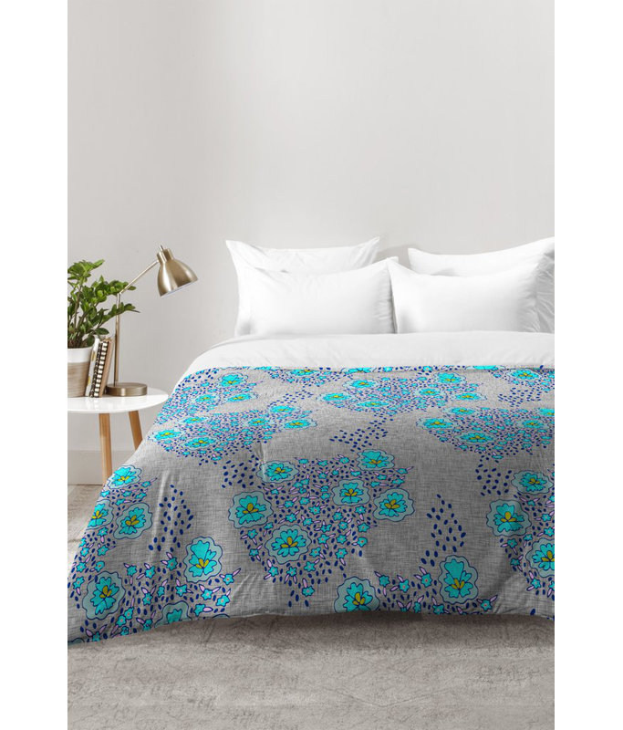 Holli Zollinger Modern & Contemporary Polyester Floral Comforter, Full/Queen Comforter + 2 Standard Shams