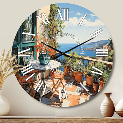 La Dolce Italian Coast I - Italian White Face Wall Clock