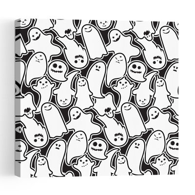 Impression d'art mural contemporain abstrait avec motif fantôme effrayant