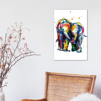 Elephants by Weekday Best - Painting on Canvas