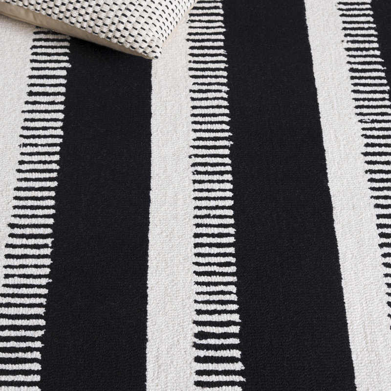 Genre 153 Hand Tufted Wool Pile Striped Rug, Rectangle 5' x 8'