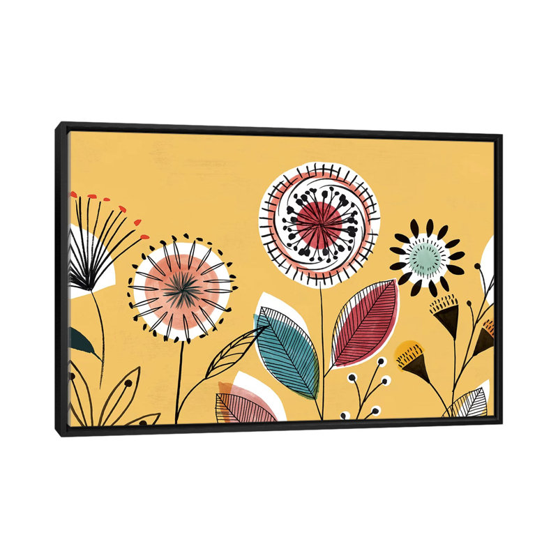 «Scandi Sunrise I» par Isabelle Z - impression d'art graphique, H 40 po x l 60 po x 1,5 po, Toile avec cadre noir
