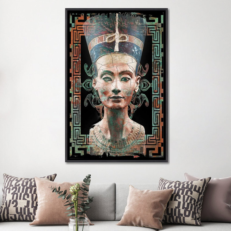 Égypte II - reproduction d'art murale - toile encadrée, 60" x 40", Framed Canvas, Distressed Black