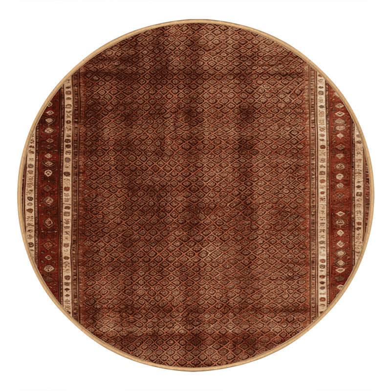 Tapis brun lavable à la machine, Rond 4 pi