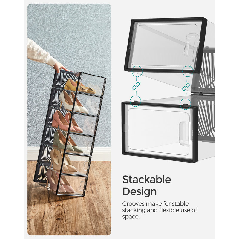 Stackable Shoe Storage Box, Black