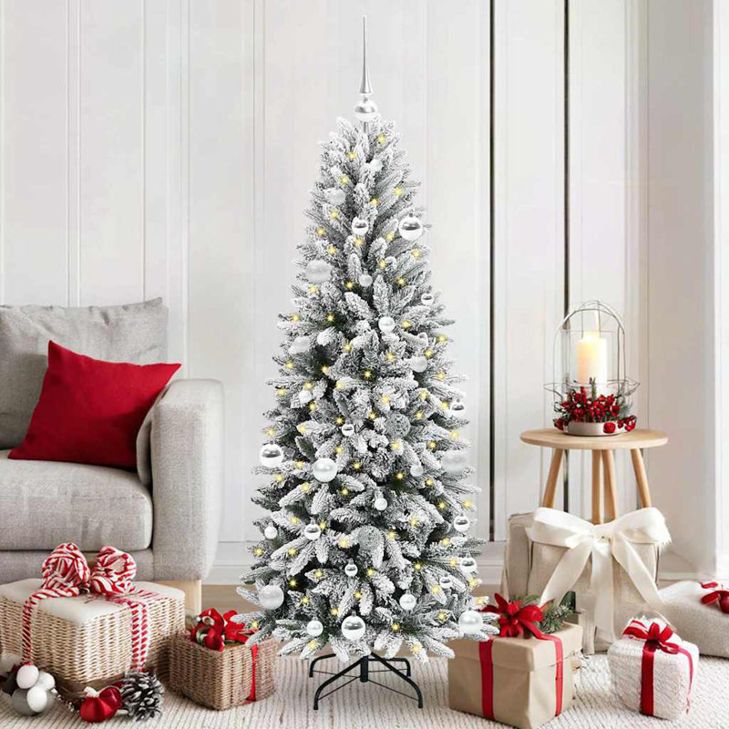 Artificial Christmas Tree with 150 LEDs White, 120 cm, with Leds & Pink Balls
