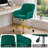 Adjustable Green Velvet Office Chair with Wheels, Ergonomic Swivel Vanity Chair with Gold Metal Base-1006254223