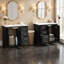 Meuble-lavabo double 72 po avec lavabo en céramique et 6 tiroirs avec portes à fermeture en douceur-83238602