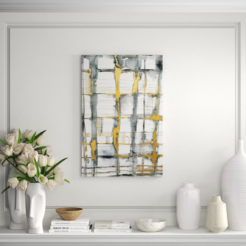 Golden Lines II Painting by Emma McCartney, Gild Gold, 36" H x 24" W