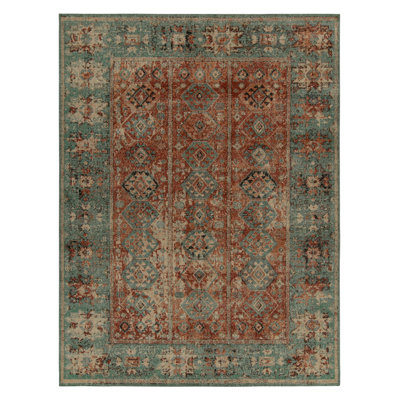 Rug & Kilim’S Distressed Rug In Rust, Beige  Tribal Medallions